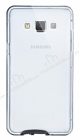 Eiroo Liquid Hybrid Samsung Galaxy A5 Siyah Kenarl effaf Silikon Klf