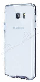 Eiroo Liquid Hybrid Samsung Galaxy Note 5 Siyah Kenarl effaf Silikon Klf