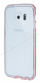 Eiroo Liquid Hybrid Samsung Galaxy S6 edge Pembe Kenarl effaf Silikon Klf