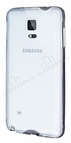 Eiroo Liquid Hybrid Samsung N9100 Galaxy Note 4 Siyah Kenarl effaf Silikon Klf