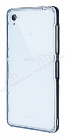 Eiroo Liquid Hybrid Sony Xperia Z3 Siyah Kenarl effaf Silikon Klf