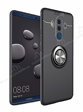 Eiroo Liquid Ring Huawei Mate 10 Pro Standl Siyah Silikon Klf