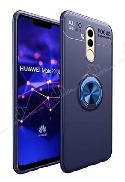 Eiroo Liquid Ring Huawei Mate 20 Lite Standl Lacivert Silikon Klf
