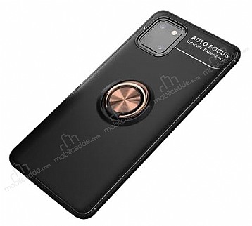 Eiroo Liquid Ring Huawei Y5p Standl Siyah-Rose Gold Silikon Klf
