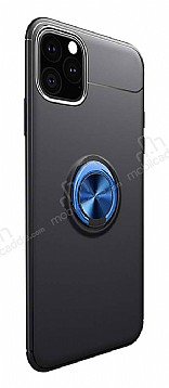 Eiroo Liquid Ring iPhone 11 Standl Lacivert-Siyah Silikon Klf