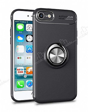 Eiroo Liquid Ring iPhone 7 / 8 Standl Siyah Silikon Klf
