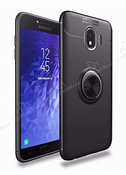 Eiroo Liquid Ring Samsung Galaxy J4 Standl Siyah Silikon Klf
