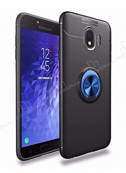 Eiroo Liquid Ring Samsung Galaxy J4 Standl Lacivert-Siyah Silikon Klf