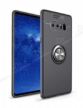 Eiroo Liquid Ring Samsung Galaxy Note 8 Standl Siyah Silikon Klf