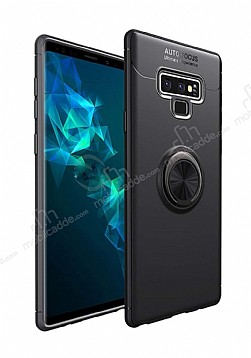 Eiroo Liquid Ring Samsung Galaxy Note 9 Standl Siyah Silikon Klf