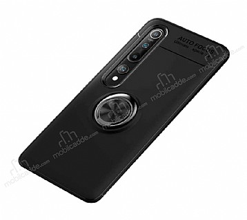 Eiroo Liquid Ring Xiaomi Mi 10 Standl Siyah Silikon Klf