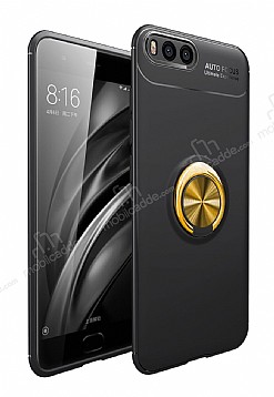 Eiroo Liquid Ring Xiaomi Mi 6 Standl Gold-Siyah Silikon Klf