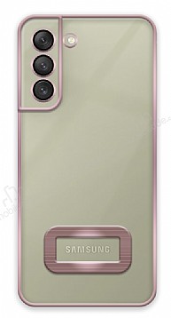 Eiroo Lux Clear Samsung Galaxy S21 FE 5G Kamera Korumal Rose Gold Silikon Klf