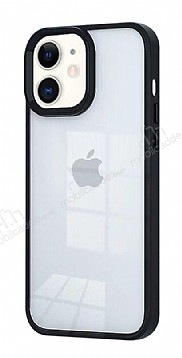Eiroo Luxe iPhone 11 Siyah Silikon Kenarl Rubber Klf