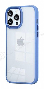 Eiroo Luxe iPhone 12 Pro Mavi Silikon Kenarl Rubber Klf