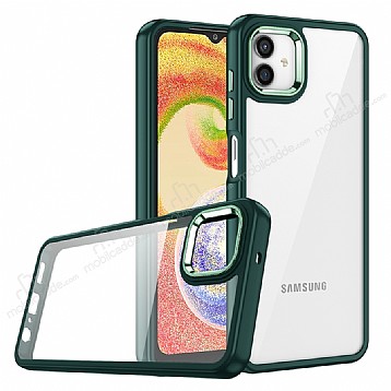 Eiroo Luxe Samsung Galaxy A04 Silikon Kenarl Yeil Rubber Klf