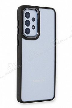 Eiroo Luxe Samsung Galaxy A32 4G Silikon Kenarl Siyah Rubber Klf