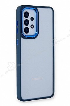 Eiroo Luxe Samsung Galaxy A32 4G Silikon Kenarl Lacivert Rubber Klf