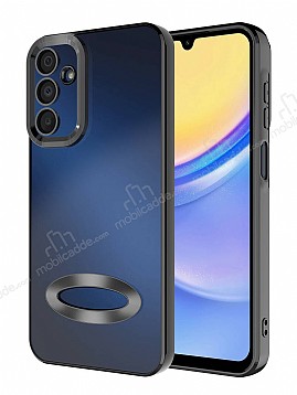 Eiroo Luxury Clear Samsung Galaxy A15 Kamera Korumal Siyah Silikon Klf