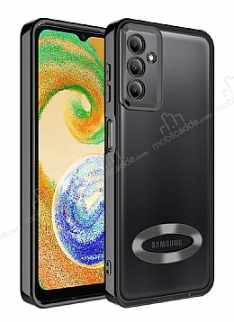 Eiroo Luxury Clear Samsung Galaxy A34 Kamera Korumal Siyah Silikon Klf