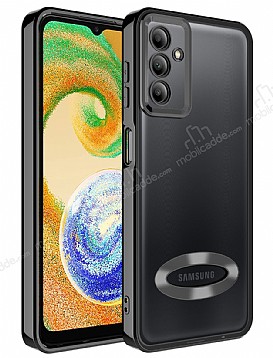 Eiroo Luxury Clear Samsung Galaxy A04S Kamera Korumal Siyah Silikon Klf