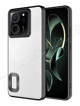 Eiroo Luxury Clear Xiaomi 13T Pro Kamera Korumal Siyah Silikon Klf