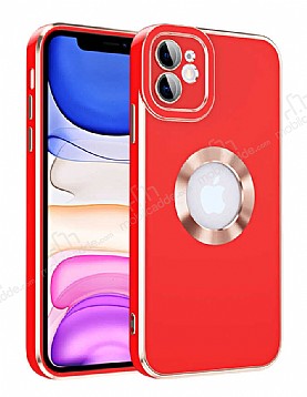 Eiroo Luxury Protection iPhone 12 Kamera Korumalı Kırmızı Silikon Kılıf