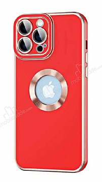 Eiroo Luxury Protection iPhone 12 Pro Kamera Korumal Krmz Silikon Klf