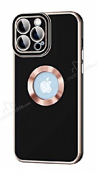 Eiroo Luxury Protection iPhone 12 Pro Max Kamera Korumal Siyah Silikon Klf