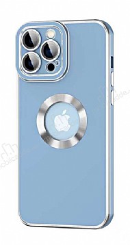Eiroo Luxury Protection iPhone 13 Pro Max Kamera Korumalı Mavi Silikon Kılıf