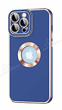 Eiroo Luxury Protection iPhone 14 Pro Kamera Korumal Lacivert Silikon Klf