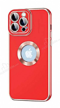Eiroo Luxury Protection iPhone 14 Pro Max Kamera Korumal Krmz Silikon Klf