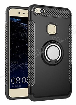 Eiroo Mage Fit Huawei P10 Lite Standl Ultra Koruma Siyah Klf