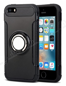 Eiroo Mage Fit iPhone SE / 5 / 5S Standl Ultra Koruma Siyah Klf