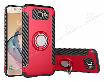 Eiroo Mage Fit Samsung Galaxy J5 Prime Standl Ultra Koruma Krmz Klf