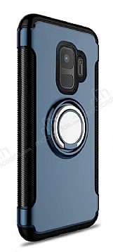 Eiroo Mage Fit Samsung Galaxy S9 Standl Ultra Koruma Lacivert Klf