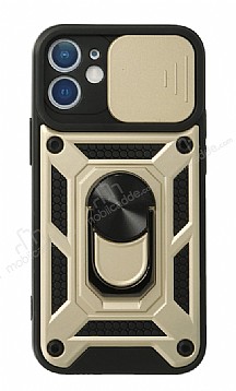 Eiroo Magnet Lens iPhone 12 Mini 5.4 in Ultra Koruma Gold Klf