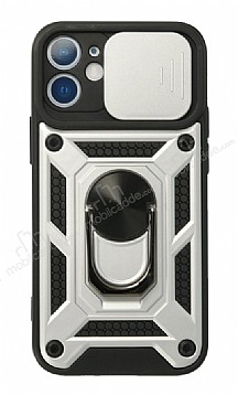 Eiroo Magnet Lens iPhone 12 Mini 5.4 in Ultra Koruma Silver Klf