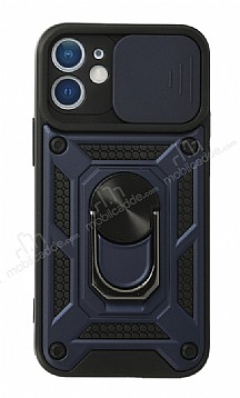 Eiroo Magnet Lens iPhone 12 Mini 5.4 in Ultra Koruma Lacivert Klf