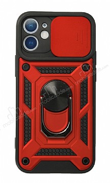 Eiroo Magnet Lens iPhone 12 / 12 Pro 6.1 in Ultra Koruma Krmz Klf