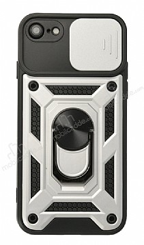 Eiroo Magnet Lens iPhone SE 2020 Ultra Koruma Silver Klf
