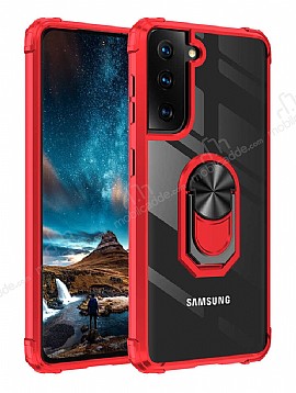 Eiroo Magnetics Samsung Galaxy S21 Sper Koruma Krmz Klf