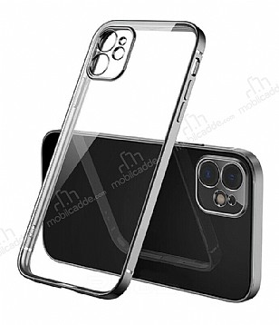 Eiroo Matte Crystal iPhone 12 Kamera Korumalı Siyah Rubber Kılıf