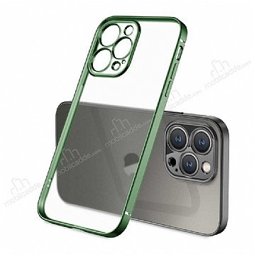 Eiroo Matte Crystal iPhone 12 Pro Kamera Korumal Yeil Rubber Klf