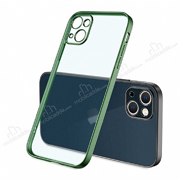 Eiroo Matte Crystal iPhone 13 Kamera Korumalı Yeşil Rubber Kılıf