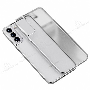 Eiroo Matte Crystal Samsung Galaxy S21 Silver Rubber Kılıf