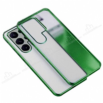 Eiroo Matte Crystal Samsung Galaxy S22 Ultra 5G Yeşil Rubber Kılıf