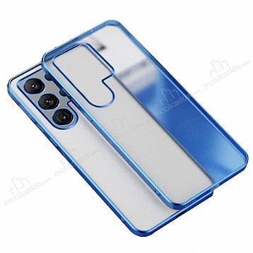 Eiroo Matte Crystal Samsung Galaxy S22 Ultra 5G Mavi Rubber Kılıf