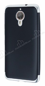 Eiroo Matte Fit General Mobile GM 5 Plus Silver Kenarl Siyah Silikon Klf
