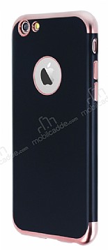 Eiroo Matte Fit iPhone 6 / 6S Rose Gold Kenarl Siyah Silikon Klf